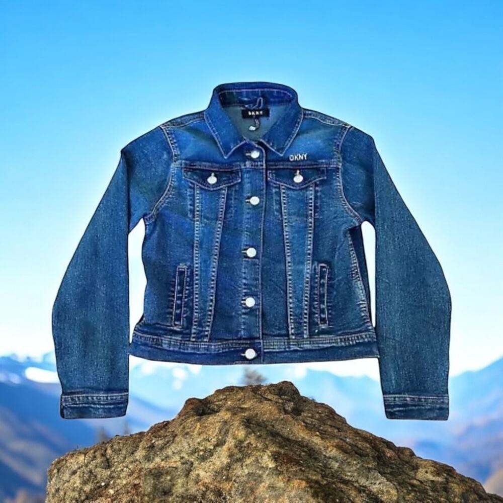 DKNY Girls Jeans Jacket Blue Size XL 14-16